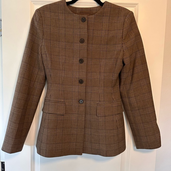 Babaton Jackets & Blazers - Babaton (Aritzia) Morningside Brown Checkered Blazer